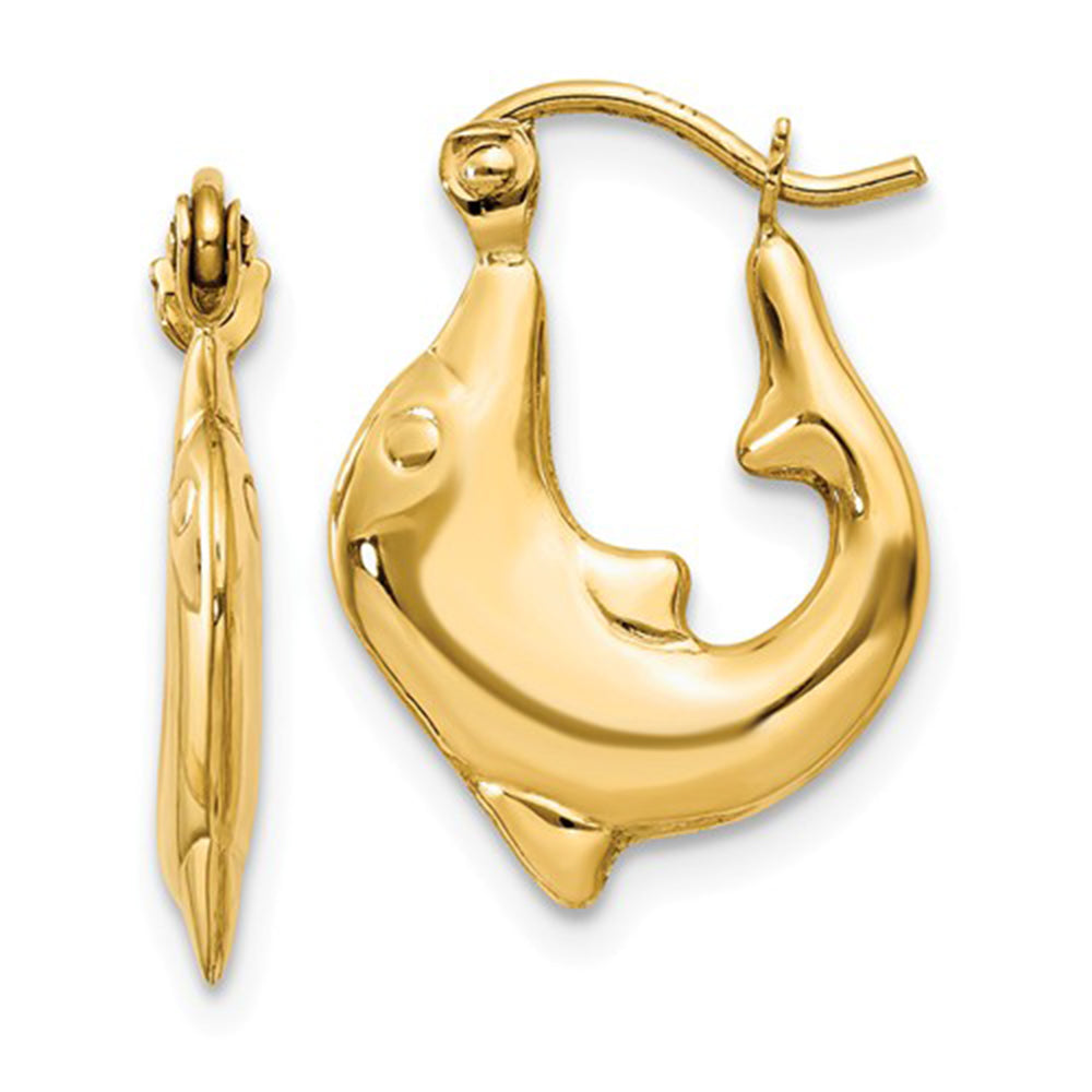 Copper plated gold color White gold dolphin earrings Enamel earrings